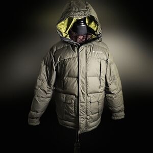 Columbia Omni Heat,Hooded ,Long Length Omni-Tech WInter Jacket Green Medium